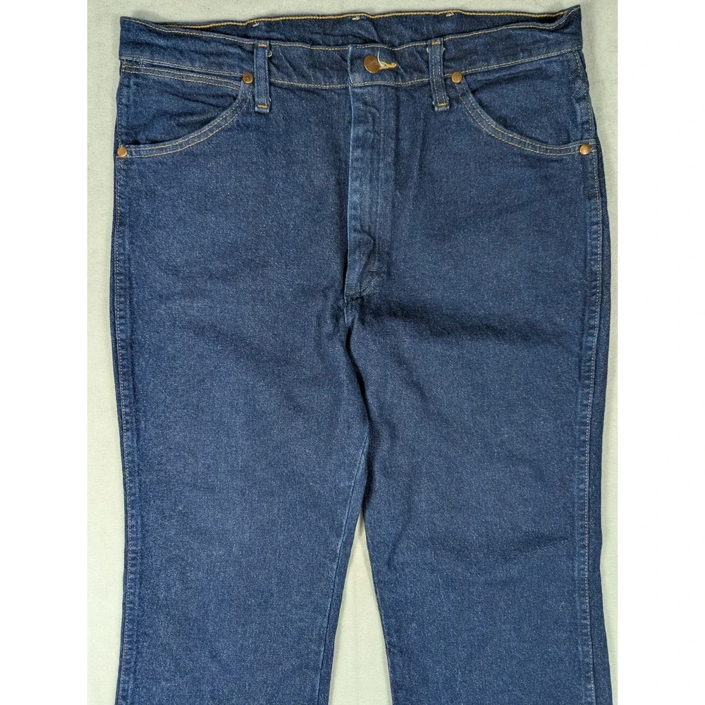 Wrangler Cowboy Cut Stretch Slim Fit Mens Jeans Dark Blue Wash Size 36